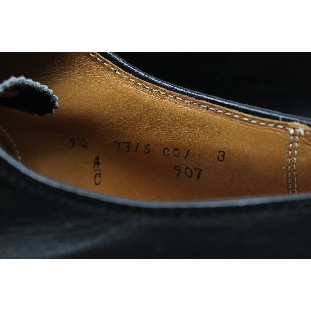 Alden 907 Mens 9.5 A/C Black Leather Straight Tip Bal Oxford Cap Toe Shoes